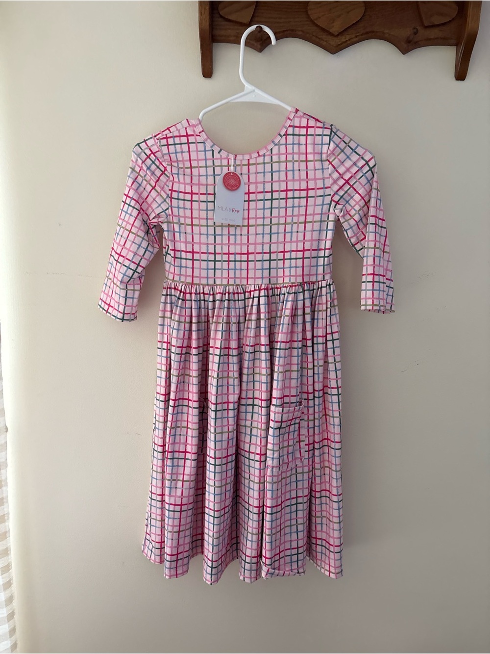 NWT Mila & Rose Pink Plaid Dress Size 9-10